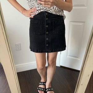 Madewell Button Down Stretch A-line Mini Skirt